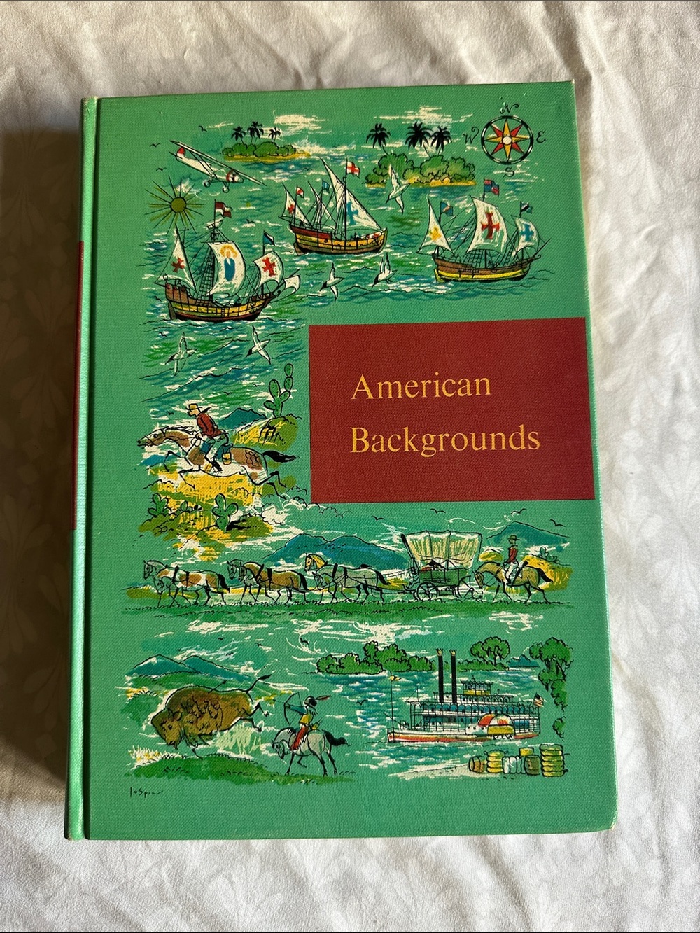 Through Golden Windows American Backgrounds Children's Vintage Hardcover Book